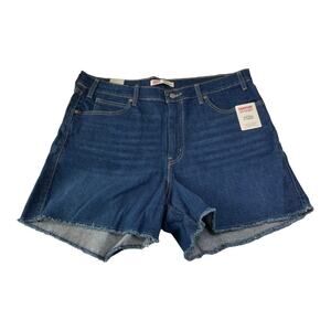 Levis Womens Jean Shorts Sz 18 Hertitage High Rise 5" Shorts Super Stretch Denim